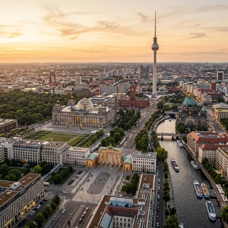 Berlin Brandenburg Gate Reichstag skyline