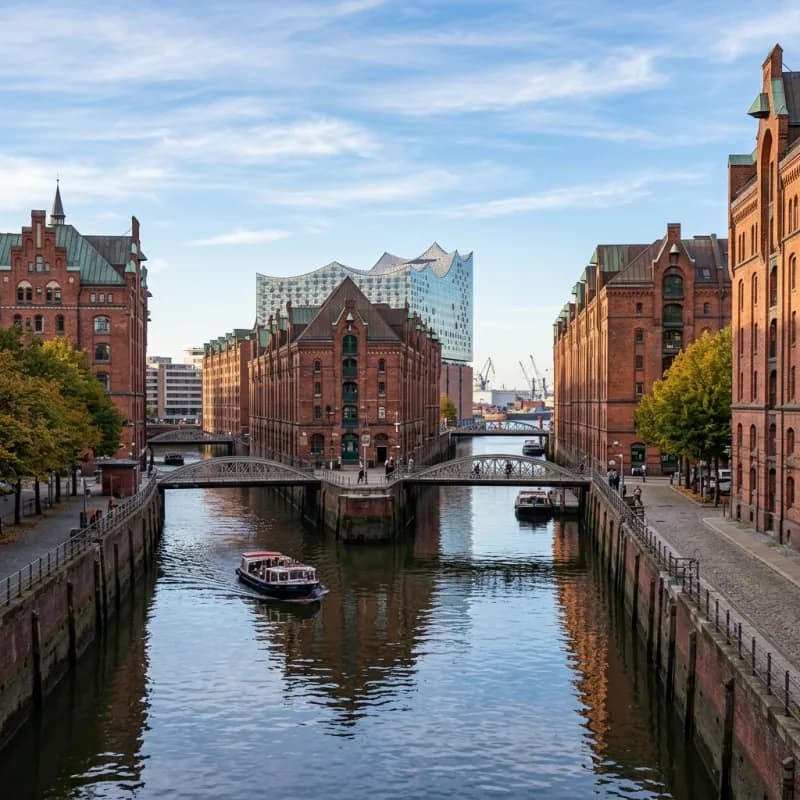 Hamburg Speicherstadt Elbphilharmonie harbor view