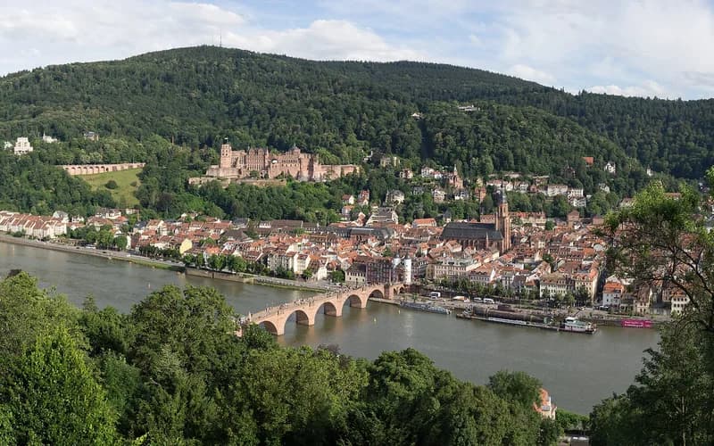Heidelberg castle Neckar river old town