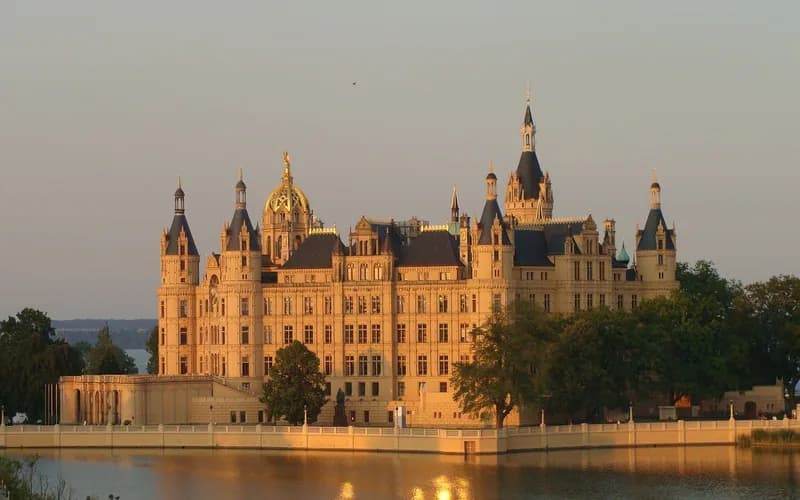Schwerin castle lake city view