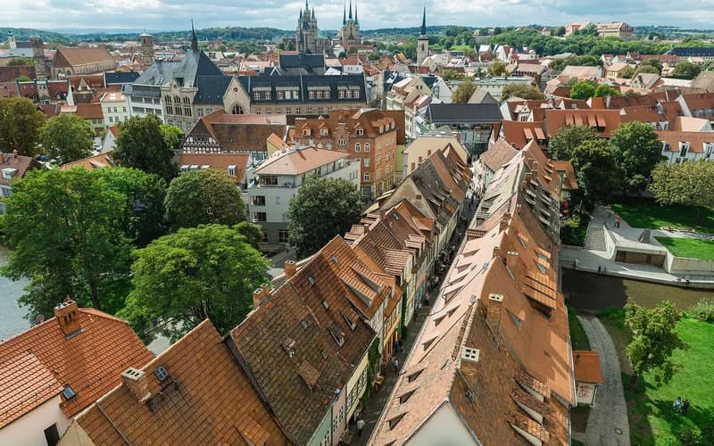 Erfurt cathedral Krämerbrücke old town
