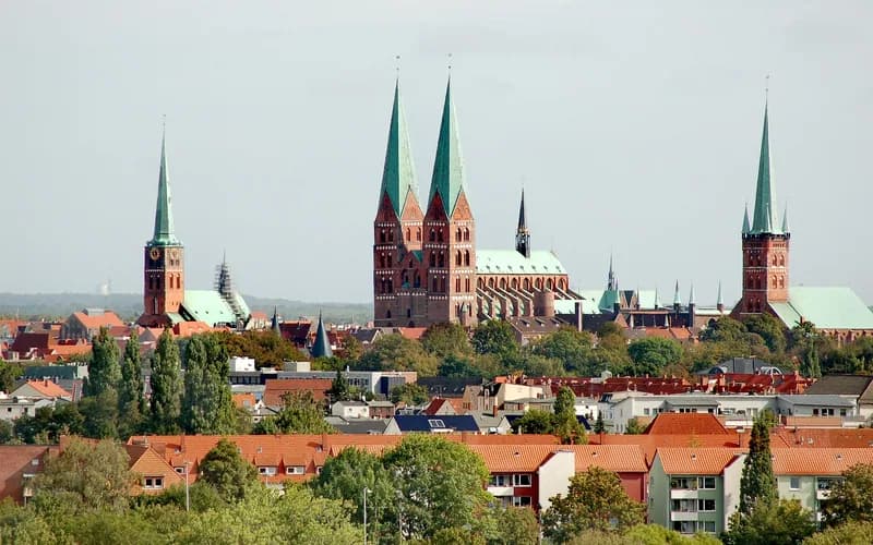 Lübeck Holstentor old town skyline